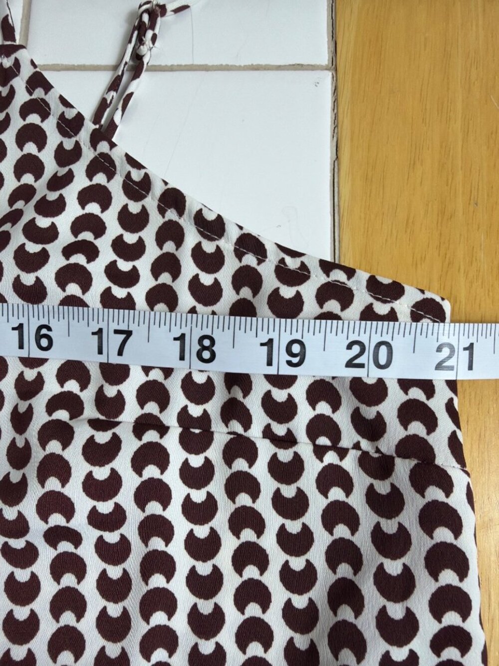 A New Day Size L Brown White Geometric Print Cami Tank Top - Picture 9 of 12